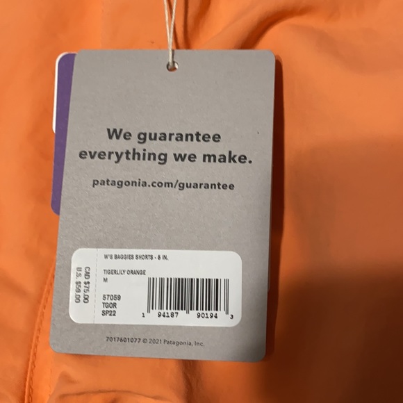 Patagonia 5” Women’s Baggie Shorts Orange Sz M - Picture 3 of 4